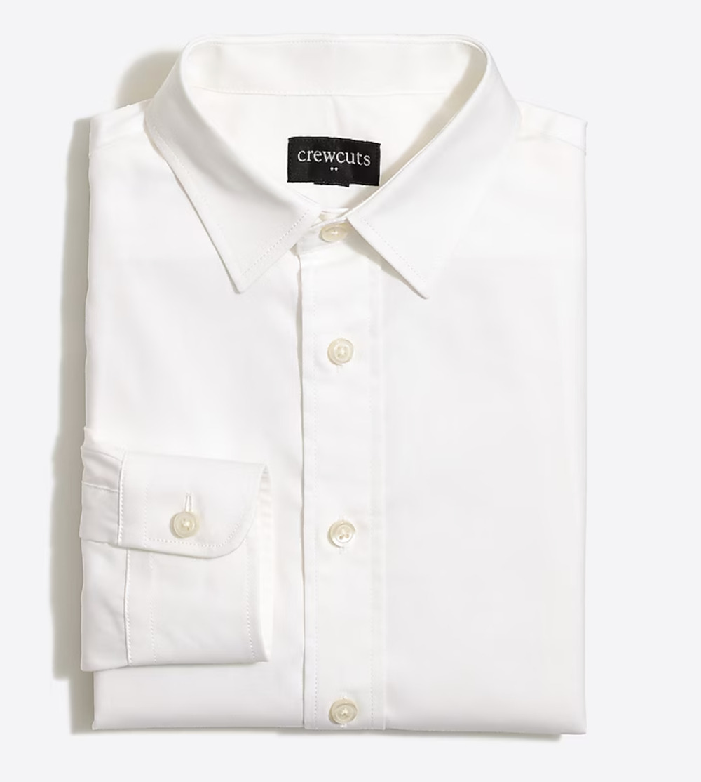 NWT J. Crew crewcuts Boys Thompson Shirt 6 7 S White Button Down J5099 J.Crew